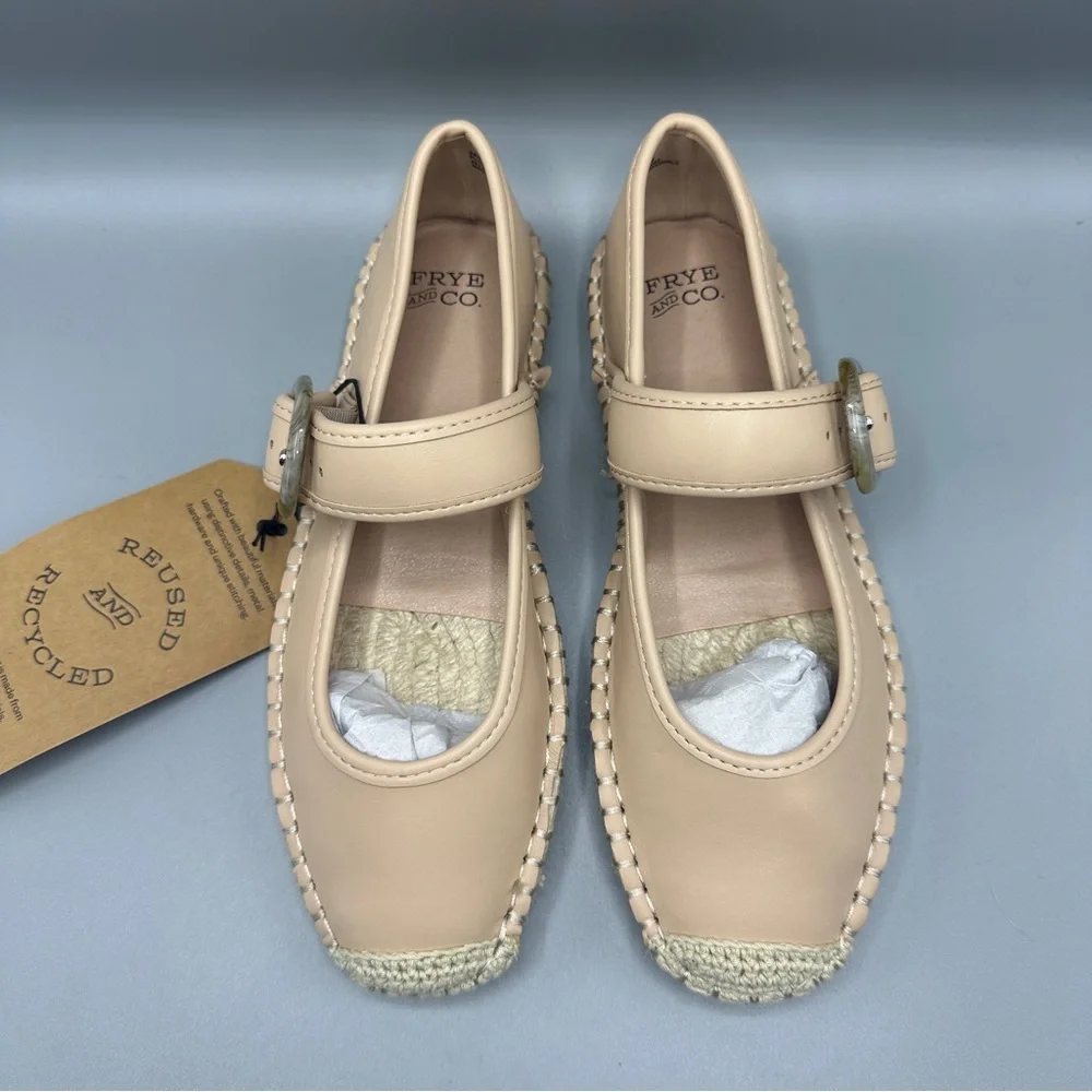 Frye and Co. Mary Jane Comfort Shoes Espadrille Flats Women’s Size 6.5 Nude